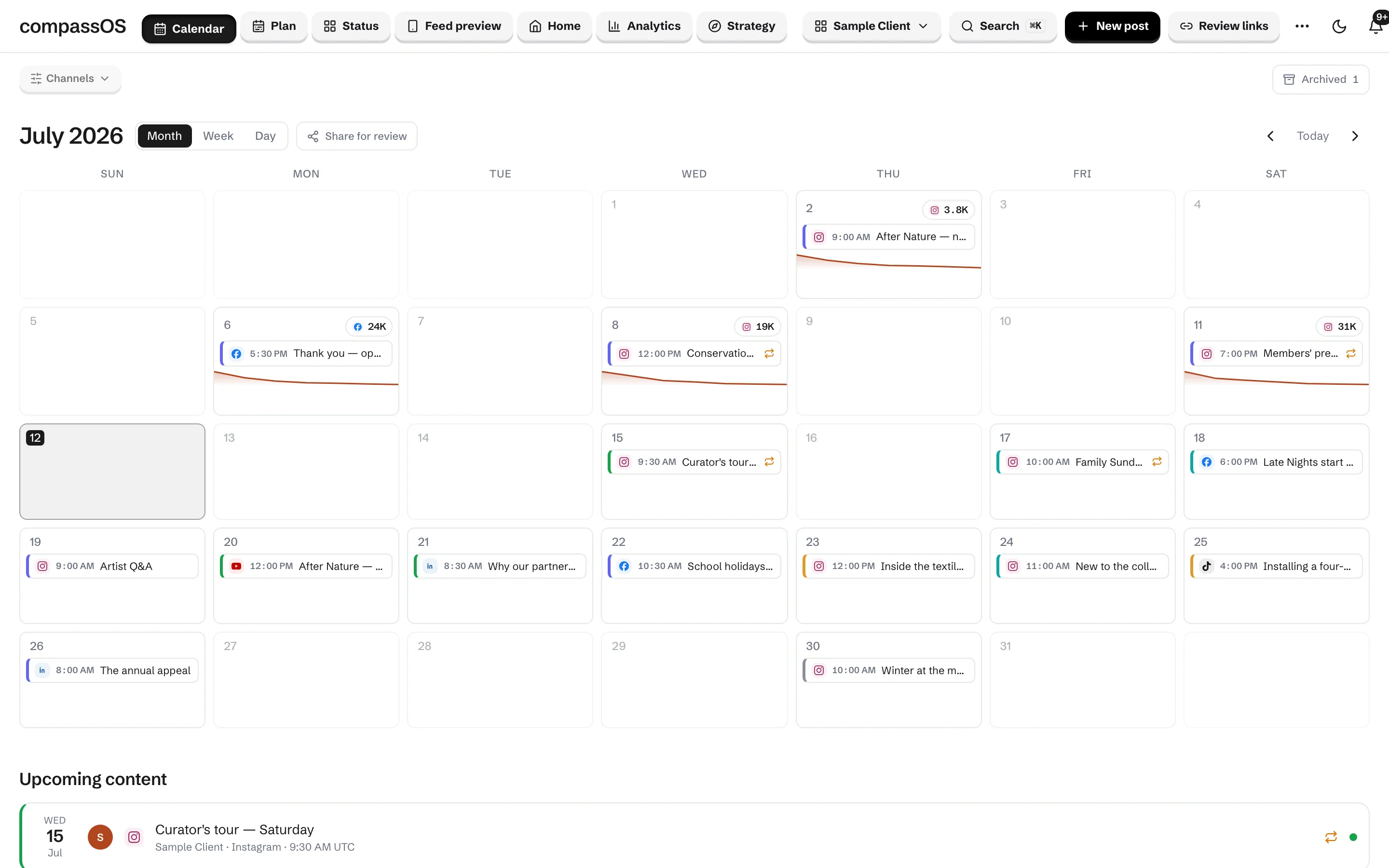 Compass campaign calendar